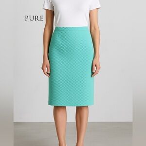 J Jill PureCollection Aqua Textured Cotton Pencil Skirt – Size US 6 UK 12